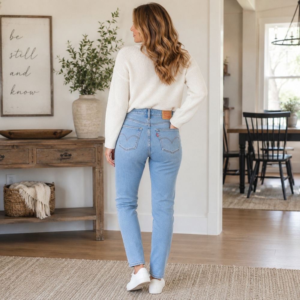 Levis 720 High Rise Super Skinny Crop Jeans Light Wash Blue Size 4 27X26 NEW